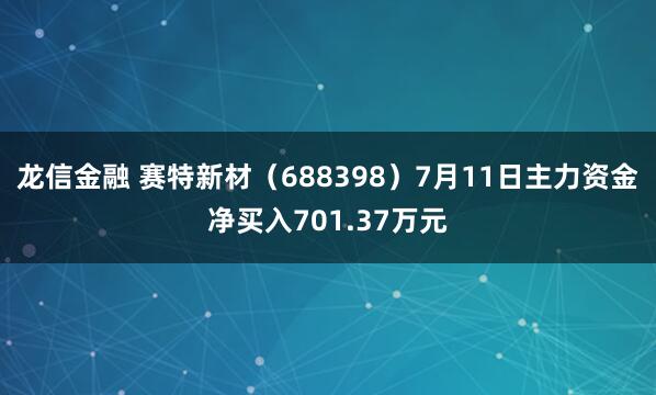 龙信金融 赛特新材（688398）7月11日主力资金净买入701.37万元